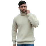 Warm – herrenpullover mit hohem kragen – Beige