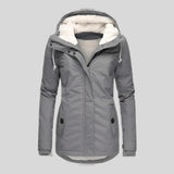Wasserdichte Winterjacke mit praktischer Kapuze – Grau