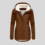 Wasserdichte Winterjacke mit praktischer Kapuze – Khaki