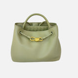 Luxuriöse vegane Leder Tote Bag – Große Handtasche mit Magnetverschluss – Olivgrün