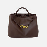 Luxuriöse vegane Leder Tote Bag – Große Handtasche mit Magnetverschluss – Kaffee