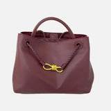 Luxuriöse vegane Leder Tote Bag – Große Handtasche mit Magnetverschluss – Burgundisch