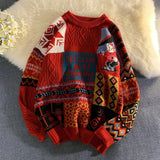 Weihnachtspulli - gemütlicher, locker gestrickter weihnachtspulli – Rot