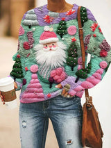 Weihnachtspullover – locker sitzender, schöner gestrickter weihnachtspullover für damen – Grün