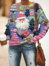 Weihnachtspullover – locker sitzender, schöner gestrickter weihnachtspullover für damen – Blau