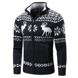 Weihnachtsstrickjacke - stehkragen - strickjacke weihnachtspullover – Schwarz
