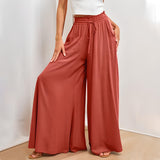 Weite Hose mit Hohem Bund für Eleganz – Rot