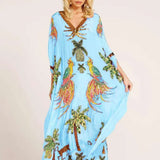 Weites Knöchel-Kaftan - Luana – Blau
