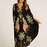 Weites Knöchel-Kaftan - Luana – Schwarz