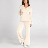 Weites Loungewear-Set Mit Weitem Bein - Joleen – Beige