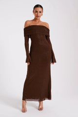 Astella - Paillettenkleid – Braun