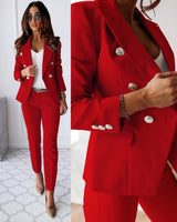 Velo - Eleganter Hosenanzug mit Jacke (Nur Jacke) – Rot
