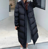 Lange gefütterte jacke für damen – victoria – Schwarz