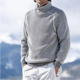 Eleganter rollkragenpullover aus kaschmir für herren – Grau