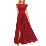 Lyricelle – Elegantes Chiffon-Maxikleid – Rot