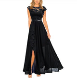 Lyricelle – Elegantes Chiffon-Maxikleid – Schwarz
