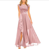 Lyricelle – Elegantes Chiffon-Maxikleid – Rosa