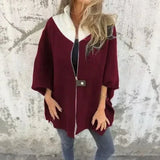 Georgia Flair™ Mantel mit kontrastierendem Kragen und lockerer Passform / Urbane Eleganz in ihrer authentischsten Form! – Dunkelrot