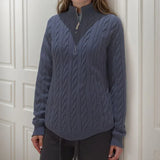 Mathilde™-Pullover aus Zopfstrick mit Hohem Kragen  / Das Must-Have für Winterliche Looks mit Präsenz! – Dunkelblau
