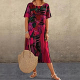 Kunstgalerie™ Kleid mit zeitgenössischem abstraktem Print / Der Stil, der Sie in ein Kunstwerk verwandelt! – Rot