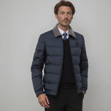 Montreux™ Jacke mit strukturiertem Kragen und Wärmeisolierung / Umfassender Schutz vor Kälte und Regen mit anspruchsvollem Stil! – Marineblau