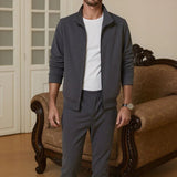 Monaco™ Set aus hochwertigem Rollkragen-Sweatshirt / Minimalistische Eleganz mit absolutem Komfort! – Dunkelgrau