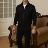 Monaco™ Set aus hochwertigem Rollkragen-Sweatshirt / Minimalistische Eleganz mit absolutem Komfort! – Schwarz