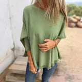 [🔥2 ZUM PREIS VON 1🔥] Giulia™ Oberteil aus hochwertigem, weichem Fleece mit Fledermausärme und Spitzenbesatz am Saum / Eleganter Komfort mit femininer Note! – Grün / Schwarz