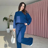 Beauty™ Sweatshirt-Set aus weichem Stoff mit samtiger Oberfläche / Anspruchsvoller Minimalismus für den Alltag! – Blau