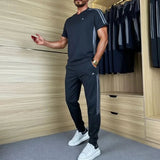 AktivStretch™ Sportset mit ultra-elastischem Material und minimalistischem Design / Uneingeschränkte Bewegungsfreiheit! – Schwarz