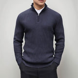 Walhalla™-Pullover aus hochwertigem Rippstrick mit Rollkragen / Minimalistisches Design, makellose Struktur und eine beeindruckende Präsenz! – Marine