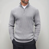 Walhalla™-Pullover aus hochwertigem Rippstrick mit Rollkragen / Minimalistisches Design, makellose Struktur und eine beeindruckende Präsenz! – Grau