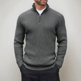 Walhalla™-Pullover aus hochwertigem Rippstrick mit Rollkragen / Minimalistisches Design, makellose Struktur und eine beeindruckende Präsenz! – Dunkelgrau