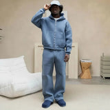 The Bull™ Sweatshirt-Set mit hochwertigem Stoff und Oversized-Passform / Präsenz, Gewicht und authentischer Stil! – Blau