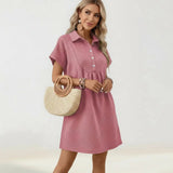 Kleid Hildegard™ aus Hochwertigem Strukturiertem Strick / Klassische Geometrische Struktur und Feminine Haltung! – Pink