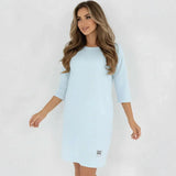 Daily™-Kleid aus Comfort-Strick mit 3/4-Ärmeln / Das elegante Basic, das die Figur vorteilhaft betont, ohne einzuengen! – Himmelblau