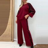 Charlotte™ Set mit Paillettenärmeln und Bequemer Passform / Wärme, Präsenz und Eleganz für Kalte Tage – Rot