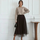 Noémie™-Set mit weicher Strickbluse und Animal-Print-Schleife am Rücken / Gemütliche Eleganz mit überraschendem Charme! – Khaki