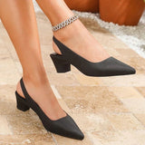 Solenne™ Damen-Lederschuh mit Komfortabsatz – Schwarz