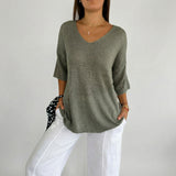 Carmim™ Bluse aus weichem Strick mit strukturierter Masche – Grau
