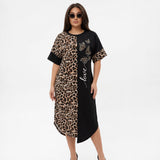 Lille™ Kleid aus leichter Viskose mit Animal-Print-Details – Leopardenmuster
