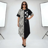Lille™ Kleid aus leichter Viskose mit Animal-Print-Details – Weißer Animal-Print