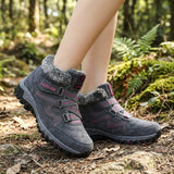 Unisex UrbanFrost™ Stiefel mit Gepolstertem Futter und Profilsohle – Grau mit Rosa Details