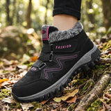 Unisex UrbanFrost™ Stiefel mit Gepolstertem Futter und Profilsohle – Schwarz mit Rosa Details