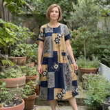 Antonella™ Fließendes Kleid im Barockstil / Eleganter Komfort für jeden Anlass – Detailliertes Blau