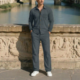 Monte Carlo™ Set mit leichter Textur und Hose mit verstellbarem elastischem Bund – Grau