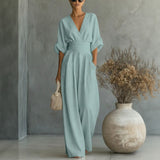 Granada™-Jumpsuit mit Taillengürtel und modernem Design – Hellblau