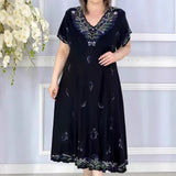 Aurelis™-Kleid mit Zierstickereien und Perfekter Passform – Blau