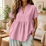 Laura™ Bluse mit Kragen und weichem Griff – Rosa