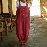 Tau™ Latzhosen-Stil Jumpsuit mit funktionalen Taschen – Rot